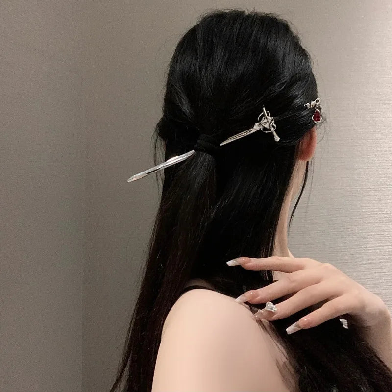 Crimson Blade Hairpin